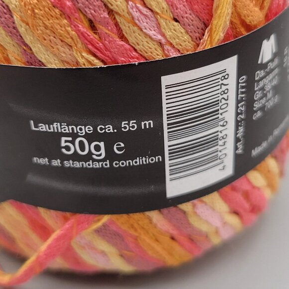 Austermann Sangria Yarn Orange Yellow Pink Lot of 2 Cakes Cotton Blend Twisted - Picture 3 of 7